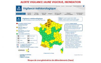 #Alerte vigilance jaune pour la Save: Vigicrue, Innondation