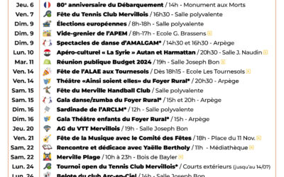 #Agenda du mois de Juin